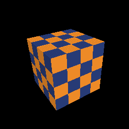 A textured cube rendered offscreen by the Eskiu GPU test suite