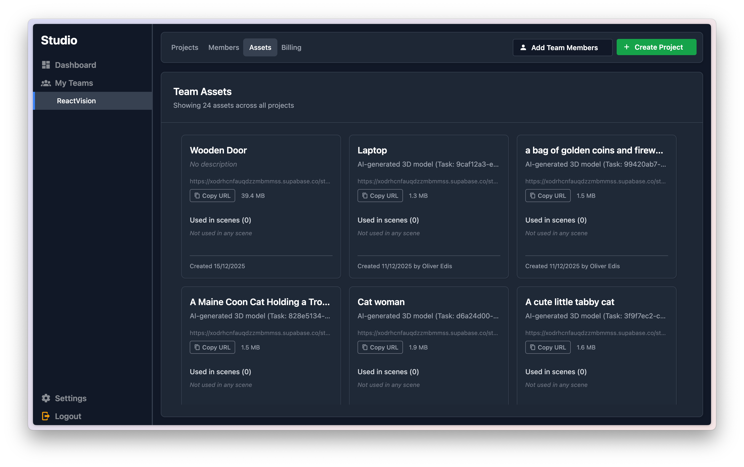 New team assets library