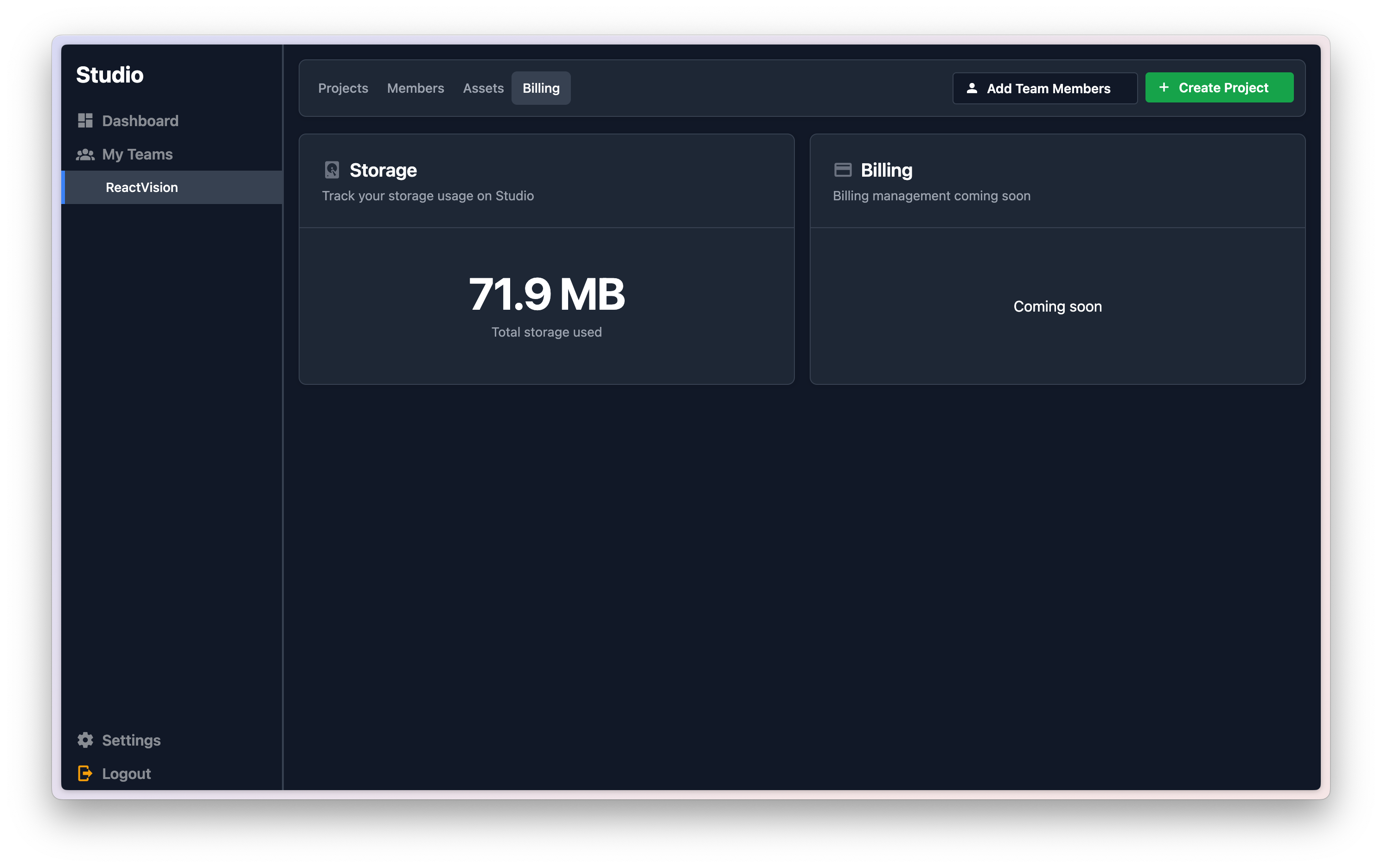 Track your teams storage useage within Studio