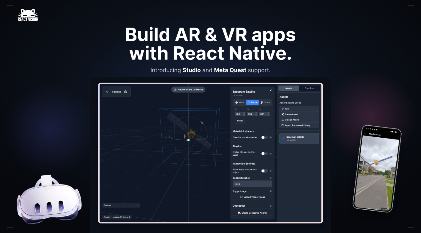 Meta Quest Lands, Studio Scenes Drop In: What’s New in ViroReact 2.55.0