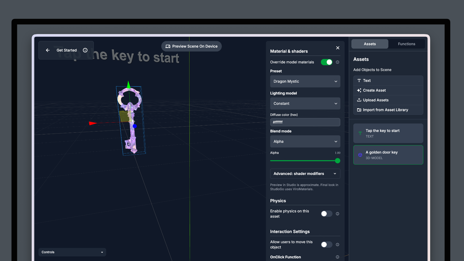 Applying custom shaders in Studio