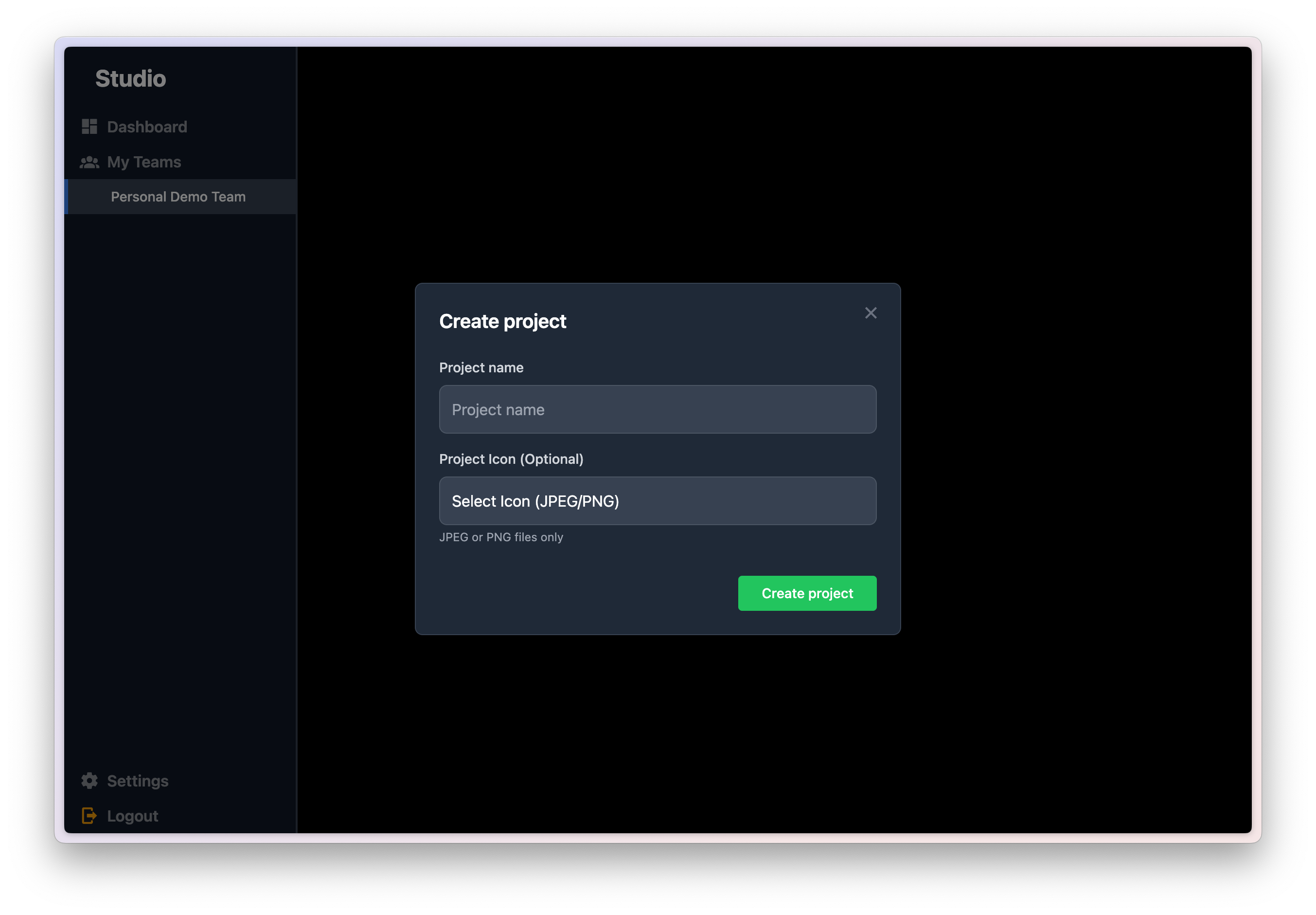 Creating a new Project in Studio