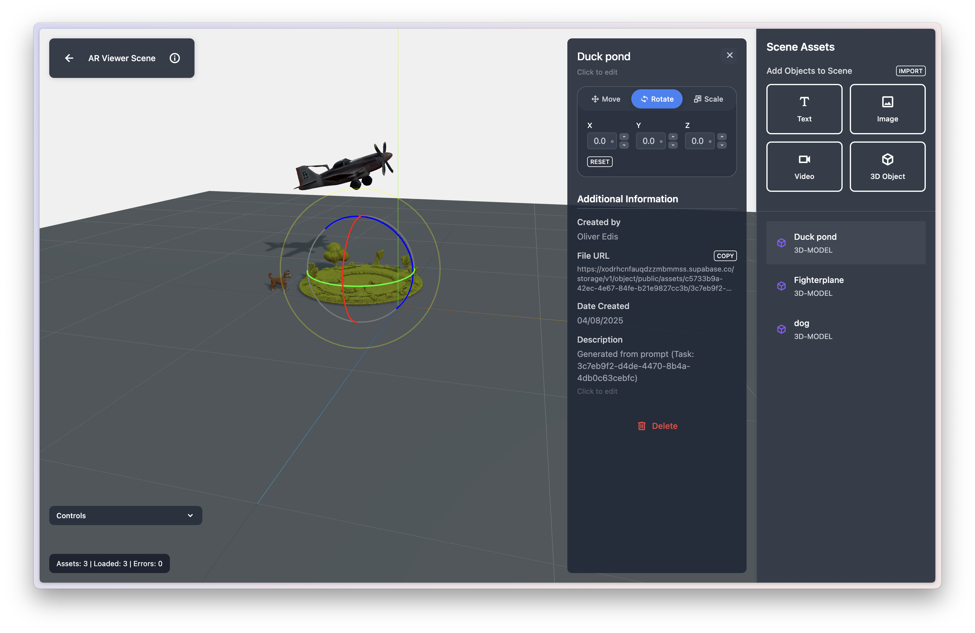 A screenshot of ReactVision Studio in action